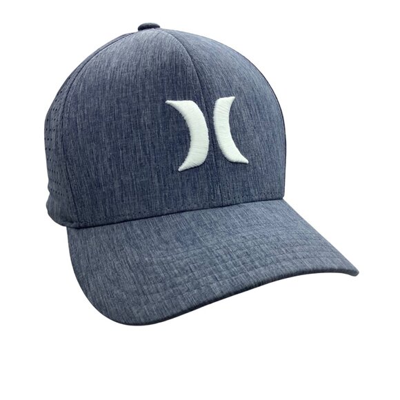 Hurley Flexfit Phantom S/M Stretch Fit Perforated Blue Baseball Cap Hat - Picture 1 of 9